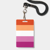 レズビアンプライド国旗LGBTQ バッジ (正面（ネックストラップ付）)