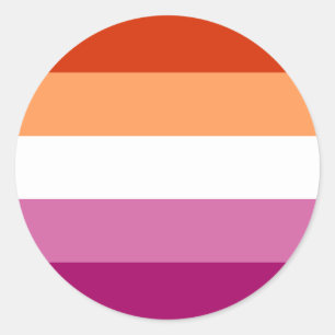 レズビアンプライド国旗LGBTQ ラウンドシール