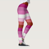 レズビアンプライド国旗LGBTQ+水平ストライプ レギンス (右)