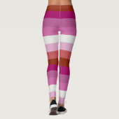 レズビアンプライド国旗LGBTQ+水平ストライプ レギンス (裏面)