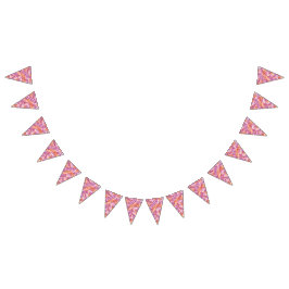 レズビアンプライド抽象芸術禅花花びらピンク バンティングフラッグ