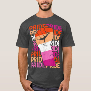 レズビアンプライドLGBTプライド拳レズビアン国旗レズビアン Tシャツ