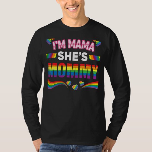 レズビアンママゲイプライド私はママ彼女はママLgbt Ra Tシャツ (正面)
