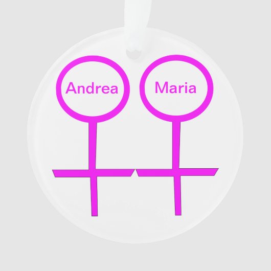 レズビアンラバーカスタマイズ可能アクリルオーナメント オーナメント (正面)