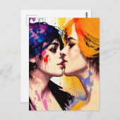 レズビアンラバーズキス ポストカード (正面/裏面)