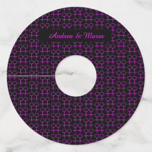 レズビアンラバーズワパーソナライズされたイングラスラベル ワイングラスタグ