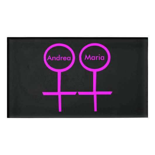 レズビアンラバーパーソナライズされたツカップル名タグ 名札 (正面)