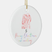 レズビアンラブクリスマスオーナメント（赤） セラミックオーナメント (右)