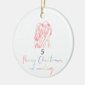 レズビアンラブクリスマスオーナメント（赤） セラミックオーナメント (左)