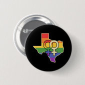 レズビアンラブテキサス州デザイン誇りを持ったfor LGBT+テキサス 缶バッジ (正面&裏面)