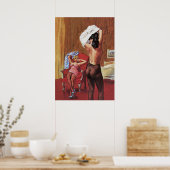 レズビアンラブヴィンテージパルプマガジンカバーアート ポスター (キッチン)