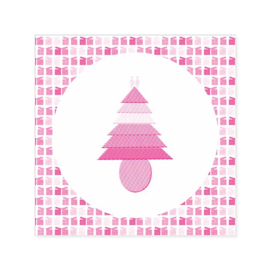 レズビアンレインボークリスマスツリーとプレゼント セルフインキングスタンプ (デザイン)