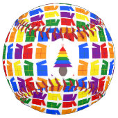 レズビアンレインボークリスマスツリーとプレゼント ソフトボール (裏面)