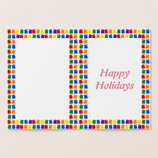 レズビアンレインボークリスマスツリーとプレゼント 箔カード (内部)