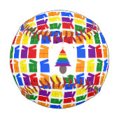 レズビアンレインボークリスマスツリーとプレゼント 野球ボール (裏面)