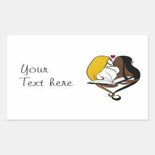レズビアンロマンスYour Text Here 長方形シール