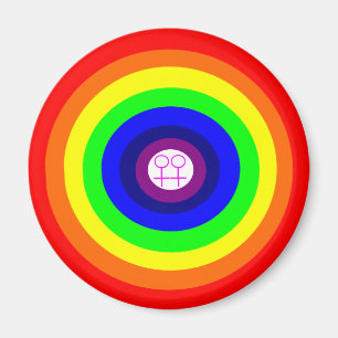 レズビアン丸レインボーマグネット マグネット