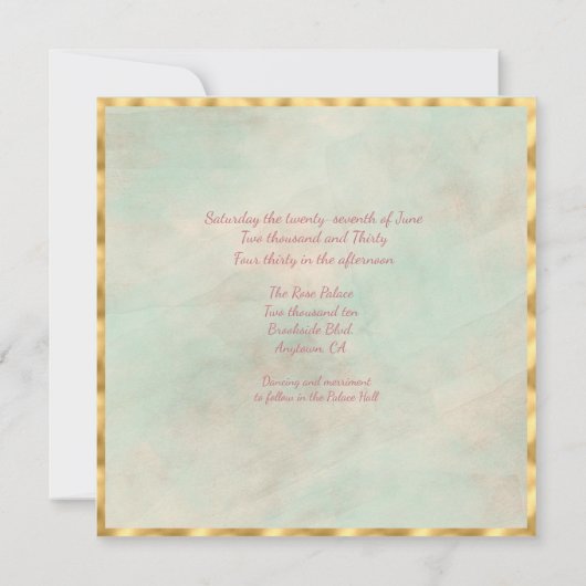 レズビアン二人の花のウェディング水彩画の美しい招待状 招待状 (裏面)