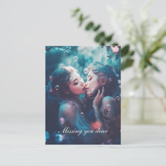 レズビアン人魚 ポストカード (スタンド正面)