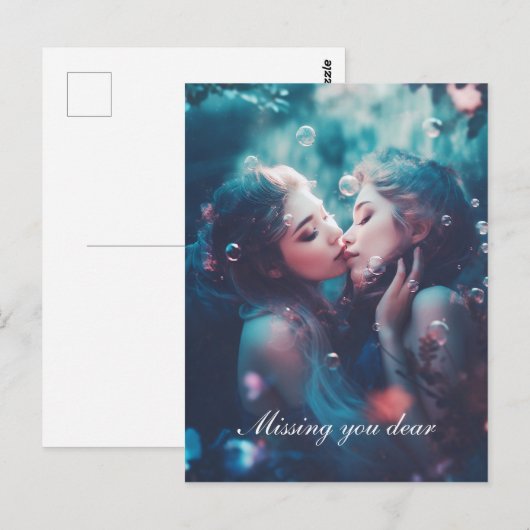 レズビアン人魚 ポストカード (正面/裏面)