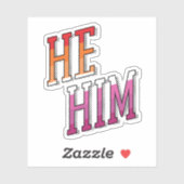 レズビアン代名詞 He Him シール (シート)