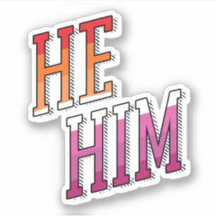 レズビアン代名詞 He Him シール