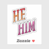 レズビアン代名詞 He Him シール (シート)