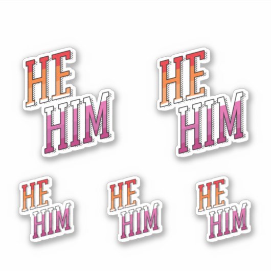 レズビアン代名詞 He Him シール (正面)