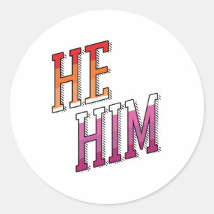 レズビアン代名詞 He Him ラウンドシール