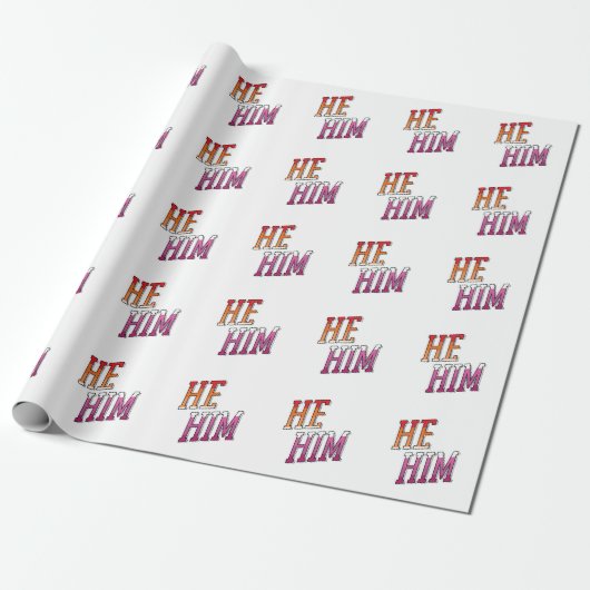 レズビアン代名詞 He Him ラッピングペーパー (アンロールド)
