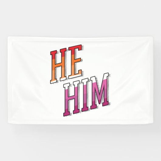 レズビアン代名詞 He Him 横断幕 (横)