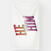 レズビアン代名詞 He Him 横断幕 (縦)