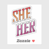 レズビアン代名詞 She Her シール (シート)