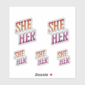 レズビアン代名詞 She Her シール (シート)