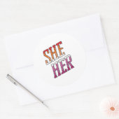 レズビアン代名詞 She Her ラウンドシール (封筒)