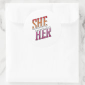 レズビアン代名詞 She Her ラウンドシール (バッグ)