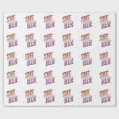 レズビアン代名詞 She Her ラッピングペーパー (フラット)