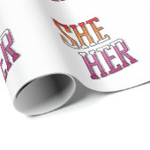 レズビアン代名詞 She Her ラッピングペーパー (ロールコーナー)