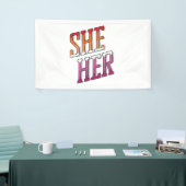 レズビアン代名詞 She Her 横断幕 (トレードショー)
