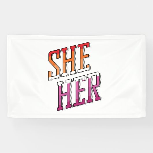 レズビアン代名詞 She Her 横断幕 (横)