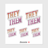 レズビアン代名詞 They Them シール (シート)