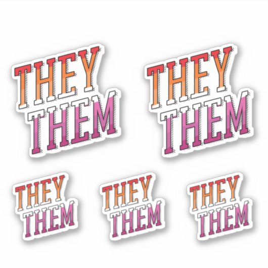 レズビアン代名詞 They Them シール (正面)