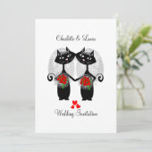 レズビアン同性クール結婚結婚猫 招待状 (スタンド正面)