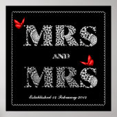 レズビアン同性結婚性のギフトレースのワードアート ポスター (正面)