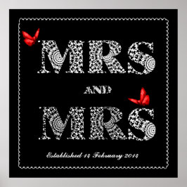 レズビアン同性結婚性のギフトレースのワードアート ポスター