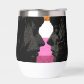 レズビアン国旗と2人の女性シルエット (左面)