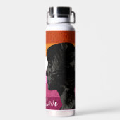 レズビアン国旗と2人の女性シルエット ウォーターボトル (背面)
