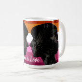 レズビアン国旗と2人の女性シルエット コーヒーマグカップ (正面右)