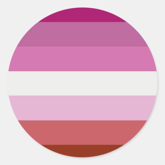 レズビアン国旗のシール ラウンドシール (正面)