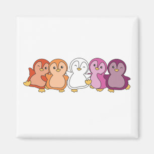 レズビアン国旗のプライドLgbtqかわいいペンギン磁石 マグネット